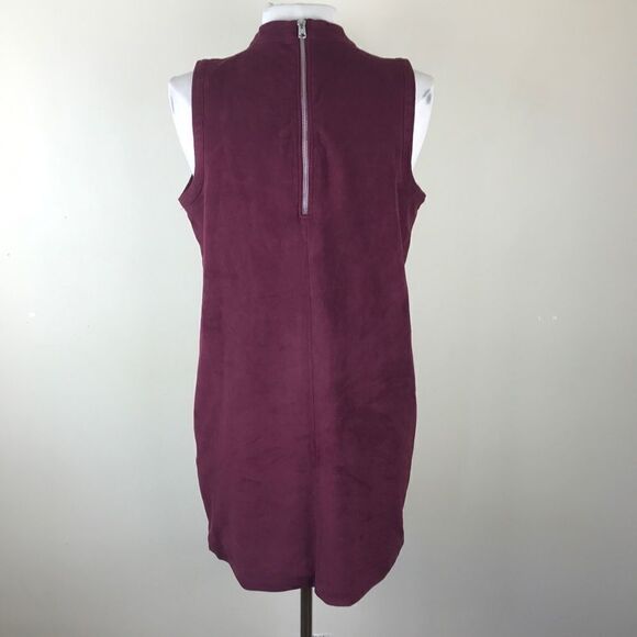 Abercrombie & Fitch Mock Neck Faux Suede Dress Med - Picture 6 of 8